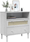 vidaXL - Dressoir - SENJA - rattan-look - 80x40x80 - cm - massief - grenenhout - wit