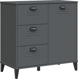 vidaXL - Dressoir - VIKEN - 80x40x80 - cm - massief - grenenhout - antracietgrijs