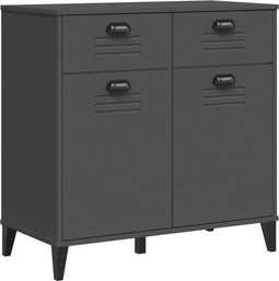 vidaXL - Dressoir - VIKEN - 80x40x80 - cm - massief - grenenhout - antracietgrijs