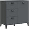 vidaXL - Dressoir - VIKEN - 80x40x80 - cm - massief - grenenhout - antracietgrijs