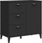 vidaXL - Dressoir - VIKEN - 80x40x80 - cm - massief - grenenhout - zwart