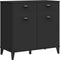 vidaXL - Dressoir - VIKEN - 80x40x80 - cm - massief - grenenhout - zwart