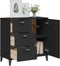 vidaXL - Dressoir - VIKEN - 80x40x80 - cm - massief - grenenhout - zwart