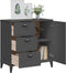 vidaXL - Dressoir - VIKEN - 80x40x80 - cm - massief - grenenhout - antracietgrijs