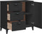 vidaXL - Dressoir - VIKEN - 80x40x80 - cm - massief - grenenhout - zwart