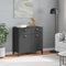 vidaXL - Dressoir - VIKEN - 80x40x80 - cm - massief - grenenhout - antracietgrijs