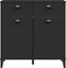 vidaXL - Dressoir - VIKEN - 80x40x80 - cm - massief - grenenhout - zwart