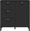vidaXL - Dressoir - VIKEN - 80x40x80 - cm - massief - grenenhout - zwart