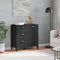 vidaXL - Dressoir - VIKEN - 80x40x80 - cm - massief - grenenhout - zwart