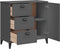 vidaXL - Dressoir - VIKEN - 80x40x80 - cm - massief - grenenhout - antracietgrijs