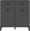 vidaXL - Dressoir - VIKEN - 80x40x80 - cm - massief - grenenhout - antracietgrijs
