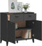 vidaXL - Dressoir - VIKEN - 80x40x80 - cm - massief - grenenhout - antracietgrijs