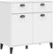 vidaXL - Dressoir - VIKEN - 80x40x80 - cm - massief - grenenhout - wit