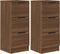 vidaXL - Dressoirs - 2 - st - 30x30x70 - cm - bewerkt - hout - bruin - eikenkleur