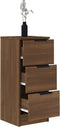 vidaXL - Dressoirs - 2 - st - 30x30x70 - cm - bewerkt - hout - bruin - eikenkleur
