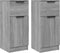 vidaXL - Dressoirs - 2 - st - 30x30x70 - cm - bewerkt - hout - grijs - sonoma - eikenkleur