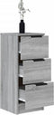 vidaXL - Dressoirs - 2 - st - 30x30x70 - cm - bewerkt - hout - grijs - sonoma - eikenkleur
