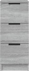 vidaXL - Dressoirs - 2 - st - 30x30x70 - cm - bewerkt - hout - grijs - sonoma - eikenkleur