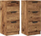 vidaXL - Dressoirs - 2 - st - 30x30x70 - cm - bewerkt - hout - oud - houtkleurig