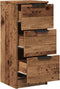 vidaXL - Dressoirs - 2 - st - 30x30x70 - cm - bewerkt - hout - oud - houtkleurig