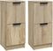 vidaXL - Dressoirs - 2 - st - 30x30x70 - cm - bewerkt - hout - sonoma - eikenkleurig