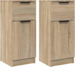 vidaXL - Dressoirs - 2 - st - 30x30x70 - cm - bewerkt - hout - sonoma - eikenkleurig