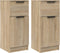 vidaXL - Dressoirs - 2 - st - 30x30x70 - cm - bewerkt - hout - sonoma - eikenkleurig