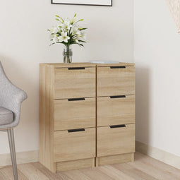 vidaXL - Dressoirs - 2 - st - 30x30x70 - cm - bewerkt - hout - sonoma - eikenkleurig
