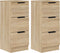 vidaXL - Dressoirs - 2 - st - 30x30x70 - cm - bewerkt - hout - sonoma - eikenkleurig
