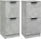 vidaXL - Dressoirs - 2 - st - 30x30x70 - cm - bewerkt - hout - betongrijs
