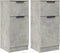 vidaXL - Dressoirs - 2 - st - 30x30x70 - cm - bewerkt - hout - betongrijs