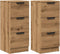 vidaXL - Dressoirs - 2 - st - 30x30x70 - cm - bewerkt - hout - artisanaal - eikenkleur