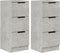 vidaXL - Dressoirs - 2 - st - 30x30x70 - cm - bewerkt - hout - betongrijs