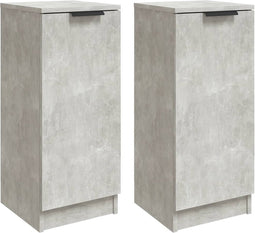 vidaXL - Dressoirs - 2 - st - 30x30x70 - cm - bewerkt - hout - betongrijs