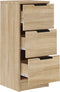 vidaXL - Dressoirs - 2 - st - 30x30x70 - cm - bewerkt - hout - betongrijs