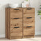 vidaXL - Dressoirs - 2 - st - 30x30x70 - cm - bewerkt - hout - artisanaal - eikenkleur