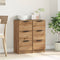 vidaXL - Dressoirs - 2 - st - 30x30x70 - cm - bewerkt - hout - artisanaal - eikenkleur