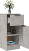 vidaXL - Dressoirs - 2 - st - 30x30x70 - cm - bewerkt - hout - betongrijs