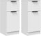 vidaXL - Dressoirs - 2 - st - 30x30x70 - cm - bewerkt - hout - wit