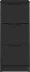 vidaXL - Dressoirs - 2 - st - 30x30x70 - cm - bewerkt - hout - zwart