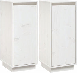 vidaXL - Dressoirs - 2 - st - 31,5x34x75 - cm - massief - grenenhout - wit