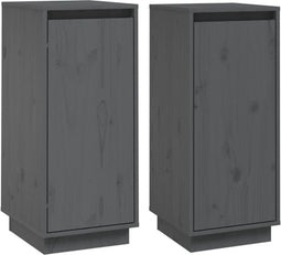 vidaXL - Dressoirs - 2 - st - 31,5x34x75 - cm - massief - grenenhout - grijs