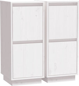 vidaXL - Dressoirs - 2 - st - 31,5x34x75 - cm - massief - grenenhout - wit