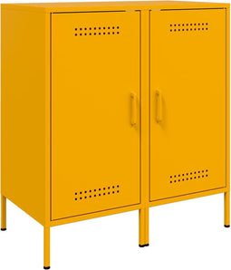 vidaXL - Dressoirs - 2 - st - 36x39x79 - cm - staal - mosterdgeel