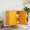 vidaXL - Dressoirs - 2 - st - 36x39x79 - cm - staal - mosterdgeel