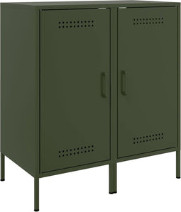 vidaXL - Dressoirs - 2 - st - 36x39x79 - cm - staal - olijfgroen
