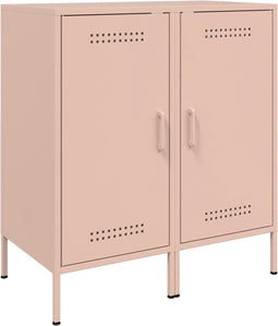 vidaXL - Dressoirs - 2 - st - 36x39x79 - cm - staal - roze