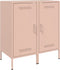 vidaXL - Dressoirs - 2 - st - 36x39x79 - cm - staal - roze