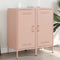 vidaXL - Dressoirs - 2 - st - 36x39x79 - cm - staal - roze