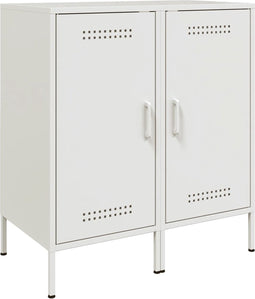 vidaXL - Dressoirs - 2 - st - 36x39x79 - cm - staal - wit